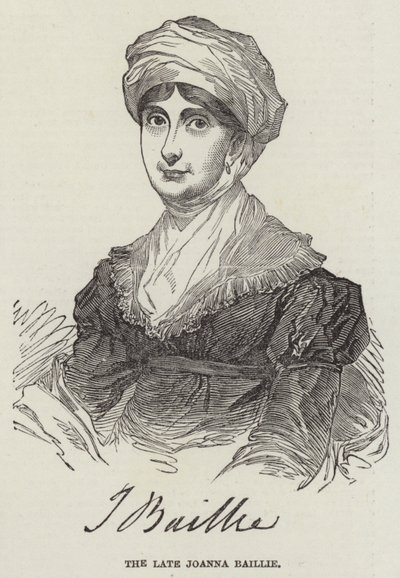 Den sena Joanna Baillie (gravyr) av English School
