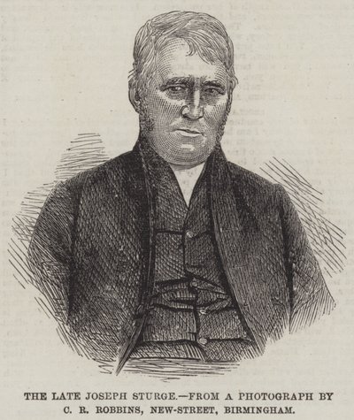 Den bortgångne Joseph Sturge (gravyr) av English School