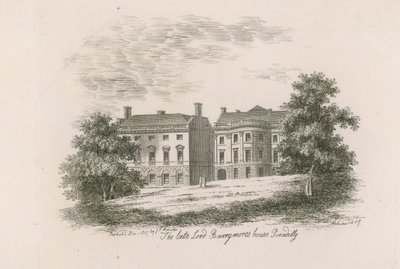 Det sena Lord Barrymores hus, Piccadilly, London av English School
