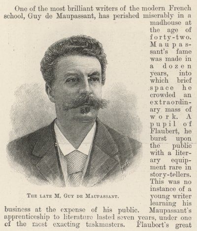 Den bortgångne M Guy de Maupassant (gravyr) av English School
