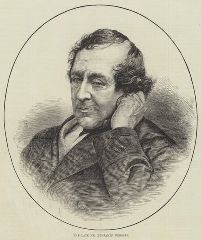 Den bortgångne herr Benjamin Webster (gravyr) av English School