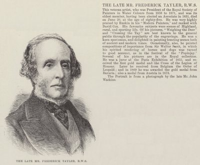 Den framlidne Mr Frederick Tayler, RWS (gravyr) av English School