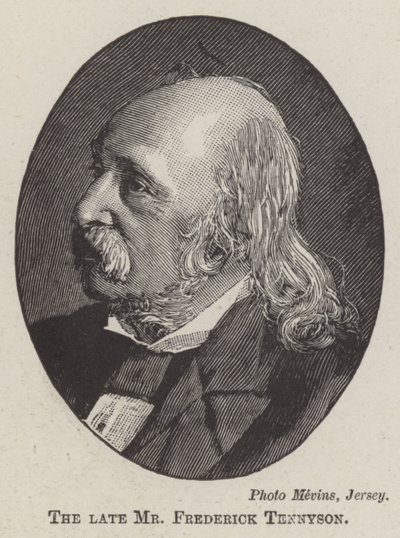 Den framlidne herr Frederick Tennyson (gravyr) av English School