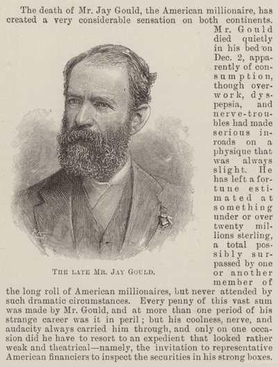 Den bortgångne Mr Jay Gould (gravyr) av English School