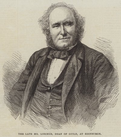 Den framlidne Mr Lorimer, Dean of Guild, i Edinburgh (gravyr) av English School