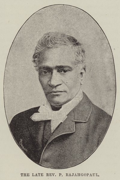 Den framlidne pastor P Rajahgopaul (gravyr) av English School