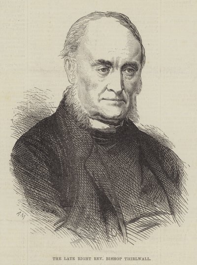 Den framlidne höger pastor biskop Thirlwall (gravyr) av English School