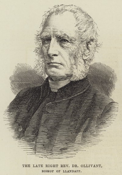Den framlidne höger pastor Dr Ollivant, biskop av Llandaff (gravyr) av English School