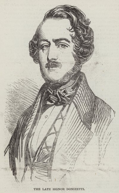 Den avlidne signor Donizetti (gravyr) av English School