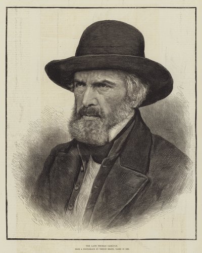 Den sena Thomas Carlyle (gravyr) av English School