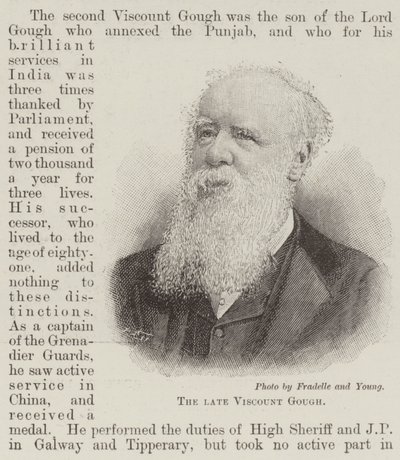 Den framlidne Viscount Gough (gravyr) av English School