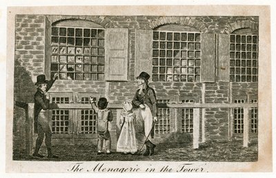 Menageriet i Tower of London omkring 1820 av English School