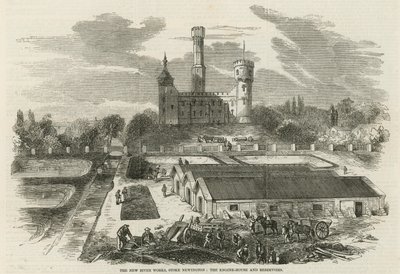 Det nya flodverket, Stoke Newington: Maskinhuset och reservoarerna av English School