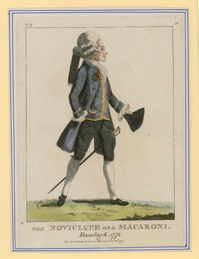 Nybörjaren till en makaroner, Ranelagh, 1772 av English School