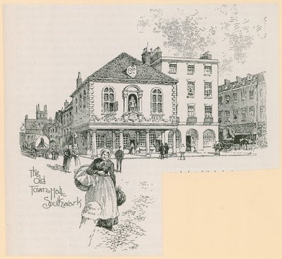 Det gamla rådhuset, Borough High Street, Southwark, London av English School