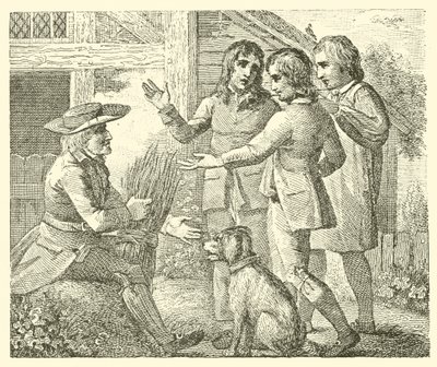 Den gamle mannen och hans söner (gravyr) av English School