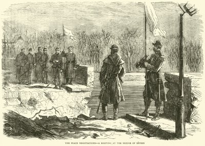Fredsförhandlingarna, ett möte vid bron över Sevres, oktober 1870 av English School
