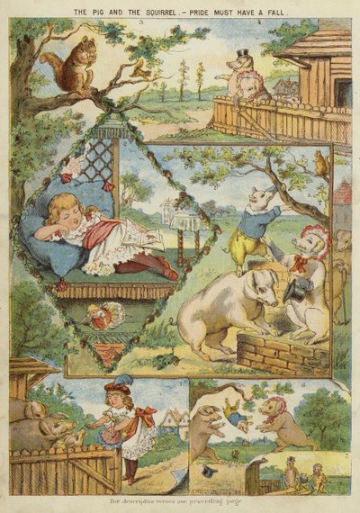 Grisen och ekorren - stolthet måste falla (chromolitho) av English School