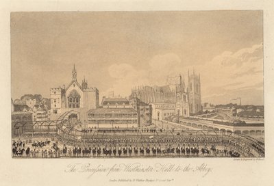 Processionen från Westminster Hall till Abbey av English School