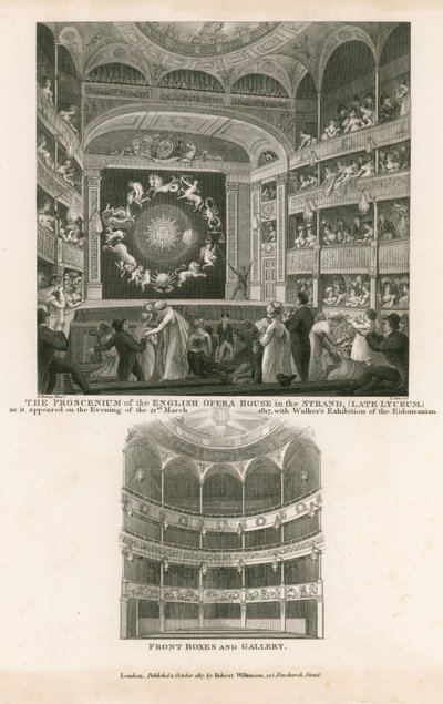 Proscenium för Engelska operahuset i Strand (sena Lyceum) av English School