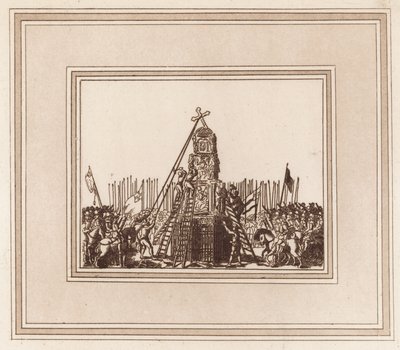 Neddragningen av Cheapside Cross den 2 maj 1643 av English School