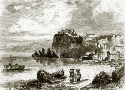 Klippan och staden Scylla, Siciliens kust av English School