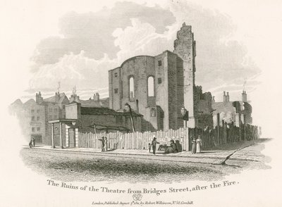 Ruinerna av Royal Theatre, Drury Lane, från Bridges Street av English School