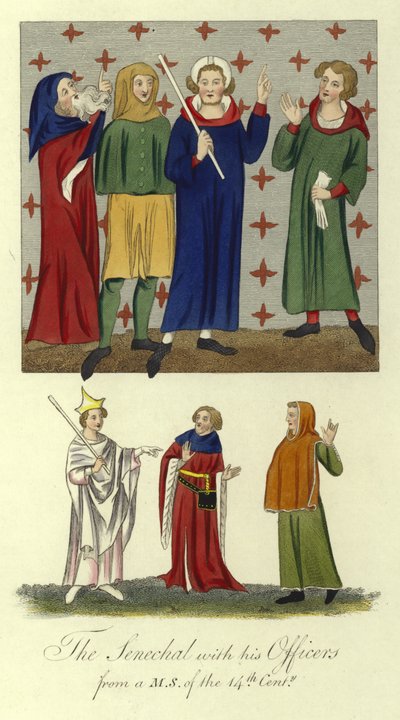 Senechalen med sina officerare, 1300-talet av English School