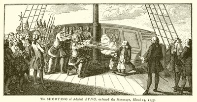 Skjutningen av amiral Byng, ombord på Monarque, 14 mars 1757 av English School