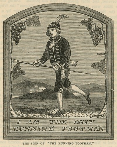 Tecken på The Running Footman av English School