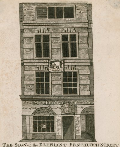 Elefantens tecken, Fenchurch Street, London av English School