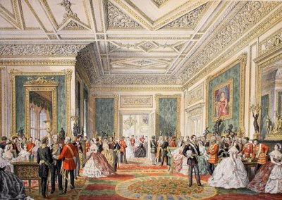 Undertecknandet av vigselintyget, från A Memorial of the Marriage of Edward VII and Alexandra of Denmark, pub. 1864 av English School