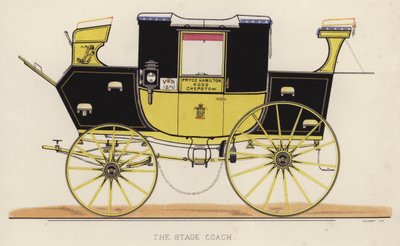 Scencoachen (färg litho) av English School