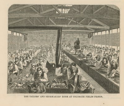 Skräddar- och skomakarrummet på Coldbath Fields Prison av English School