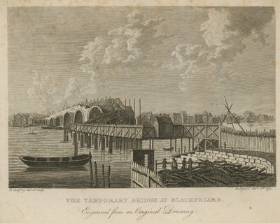 Den tillfälliga bron vid Blackfriars av English School