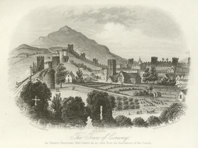 Staden Conwy, norra Wales av English School