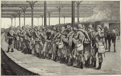 Frivilliggranskningen: konstnärskårens avgång från Victoria järnvägsstation av English School