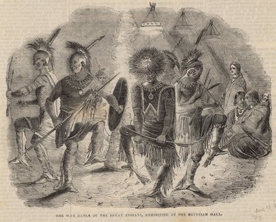 Ioway-indianernas krigsdans, utställning i Egyptian Hall av English School