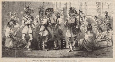 Ojibbeway-indianernas krigsdans inför drottningen på Windsor Castle av English School