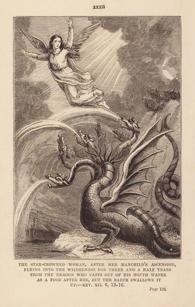 Kvinnan och draken (gravyr) av English School