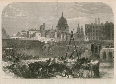 Verken av Metropolitan Extension Railway i Smithfield av English School