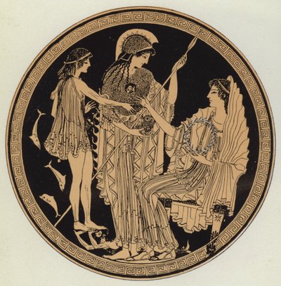 Theseus förde fram Amphitrite (färg litho) av English School