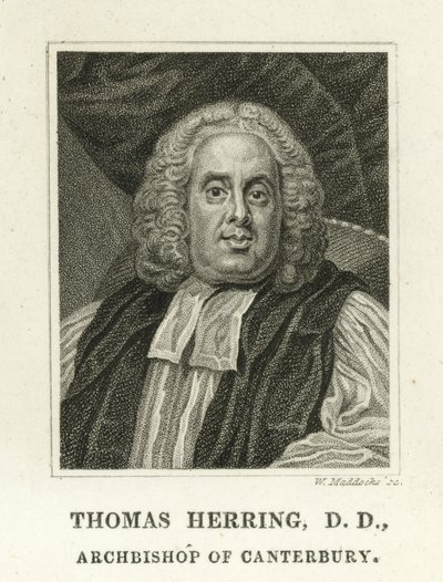Thomas Herring, ärkebiskop av Canterbury (gravyr) av English School