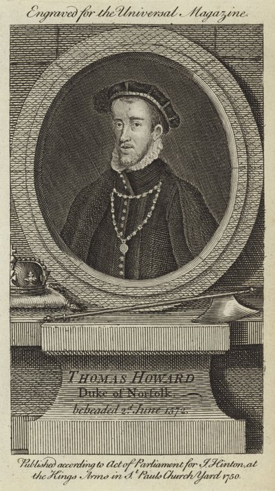 Thomas Howard, hertig av Norfolk, halshöggs den 2 juni 1572 av English School