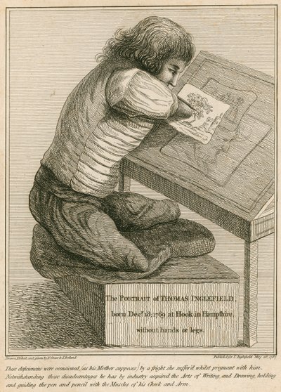 Thomas Inglefield, född 18 december 1769 i Hook, Hampshire, utan armar eller ben av English School