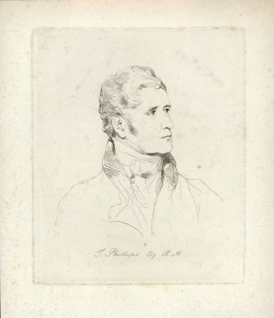 Thomas Phillips, engelsk porträtt- och motivmålare. Etsning av Mary Dawson Turner av English School