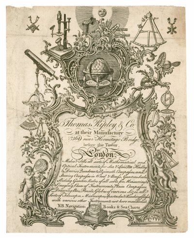 Thomas Ripley & Co, handelskort av English School