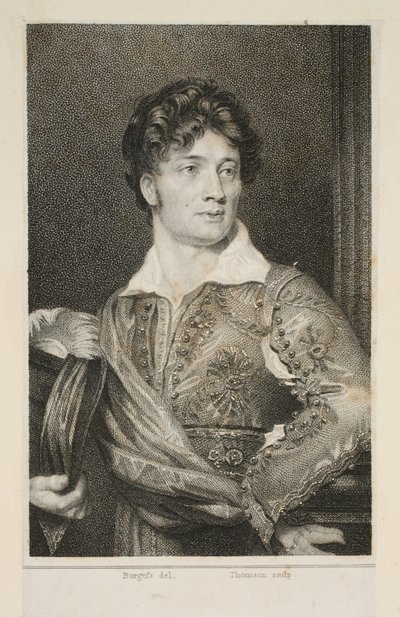 Thomas Simpson Cooke som Don Carlos i Linleys "The Duenna", pub. 1818 (stippstickling) av English School