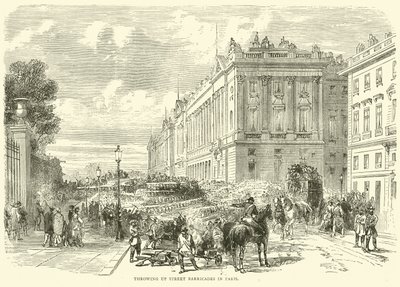 Kastar upp gatubarrikader i Paris, oktober 1870 av English School