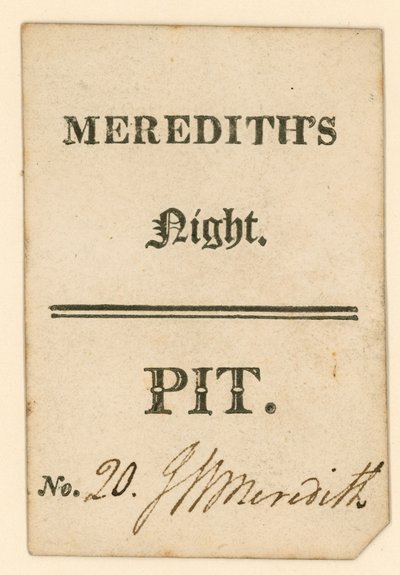 Biljett till Drury Lane Theatre, London: Merediths Night av English School